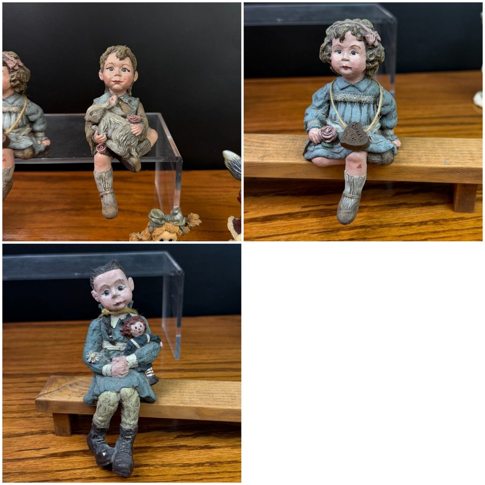 Sarah's Attic Shelf Sitters Tyler 897, Tiffany 906, Sally 909, Cottagecore folk